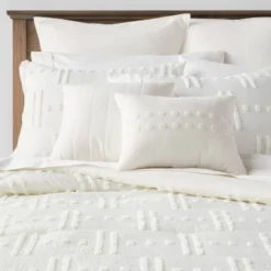 8pc Tufted Broken Stripe Comforter Bedding Set White - Threshold™ 17 8pc Tufted Broken Stripe Comforter Bedding Set White - Threshold™ -Threshold GUEST 002a1bd3 6315 43f4 bd9f f5b4017f14dd