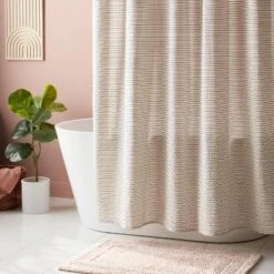 Threshold 10 Woven Dotted Line Shower Curtain - Threshold™