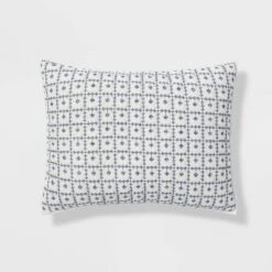 Embroidered Grid Sham Blue - Threshold 7 Embroidered Grid Sham Blue - Threshold -Threshold GUEST 1c3898ef e092 4273 bb16 38eaa25ad802