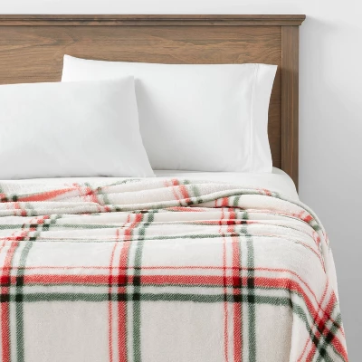 Holiday Print Microplush Bed Blanket - Threshold™ 1 Holiday Print Microplush Bed Blanket - Threshold™