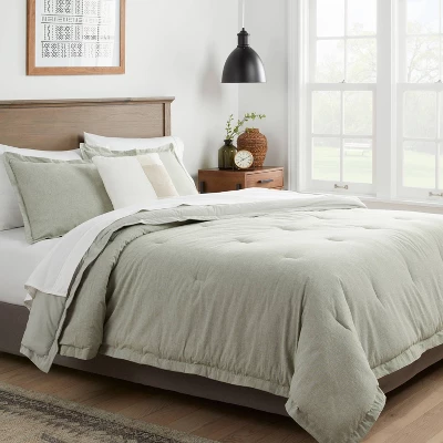 Cotton Linen Chambray Comforter & Sham Set - Threshold™ 1 Cotton Linen Chambray Comforter & Sham Set - Threshold™