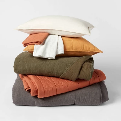Space Dyed Cotton Linen Bedding Collection - Threshold™ 1 Space Dyed Cotton Linen Bedding Collection - Threshold™