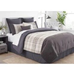 8pc Plaid With Corduroy Comforter Bedding Set Gray/Taupe - Threshold™ 9 8pc Plaid With Corduroy Comforter Bedding Set Gray/Taupe - Threshold™ -Threshold GUEST 4f8d88dd 871d 441f b923 14a927b0ba5f