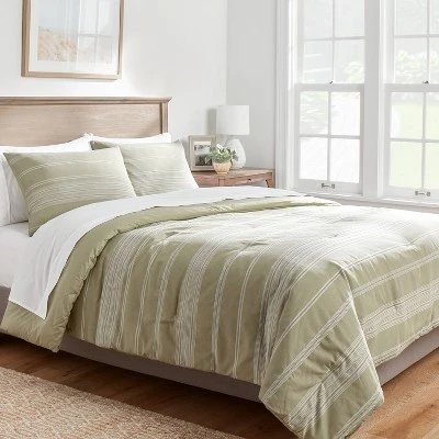 Cotton Woven Stripe Comforter & Sham Set - Threshold™ 1 Cotton Woven Stripe Comforter & Sham Set - Threshold™