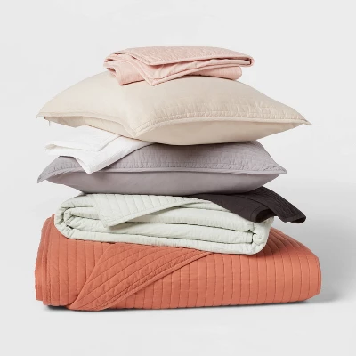 Washed Cotton Sateen Quilt Collection - Threshold™ 1 Washed Cotton Sateen Quilt Collection - Threshold™
