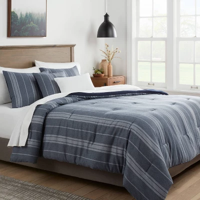 5pc Reversible Heathered Herringbone Stripe Comforter Set - Threshold™ 1 5pc Reversible Heathered Herringbone Stripe Comforter Set - Threshold™