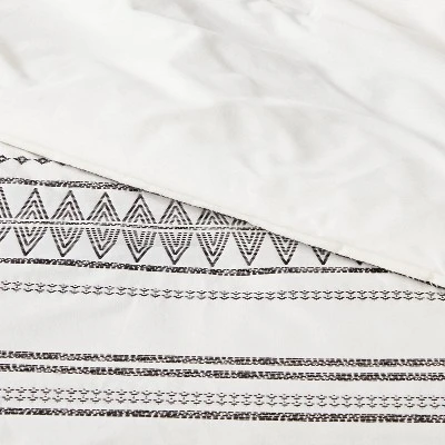 5pc Woven Diamond Stripe Comforter Set Cream/Black - Threshold™ 3 5pc Woven Diamond Stripe Comforter Set Cream/Black - Threshold™ - Image 3