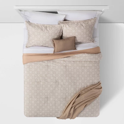 5pc Printed Geo Comforter Set Assorted Beiges - Threshold™ 2 5pc Printed Geo Comforter Set Assorted Beiges - Threshold™ - Image 2