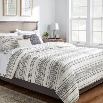 5pc Woven Diamond Stripe Comforter Set Cream/Black - Threshold™ 1 5pc Woven Diamond Stripe Comforter Set Cream/Black - Threshold™
