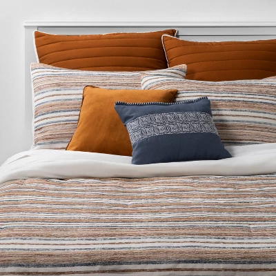 8pc Woven Stripe Comforter Bedding Set Blue/Orange/Off White - Threshold™ 5 8pc Woven Stripe Comforter Bedding Set Blue/Orange/Off White - Threshold™ - Image 5
