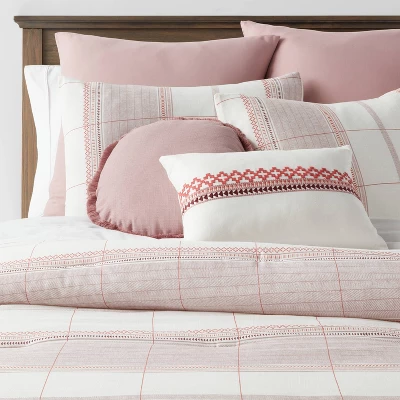 8pc Stripe Boho Comforter Set Mauve - Threshold™ 9 8pc Stripe Boho Comforter Set Mauve - Threshold™ - Image 9
