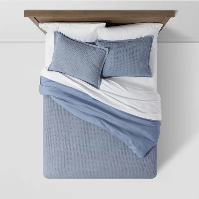 Washed Waffle Weave Duvet Cover & Sham Set - Threshold 2 Washed Waffle Weave Duvet Cover & Sham Set - Threshold - Image 2